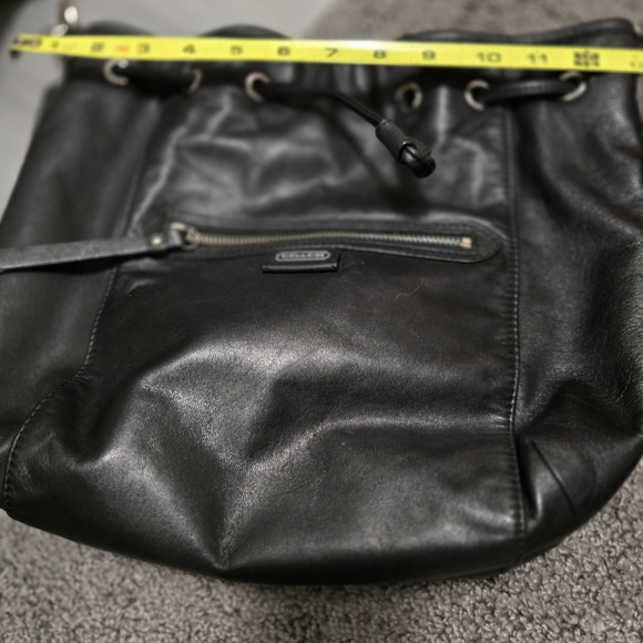 Coach Black Leather Drawstring Shoulder Bag - Picture 5 of 8